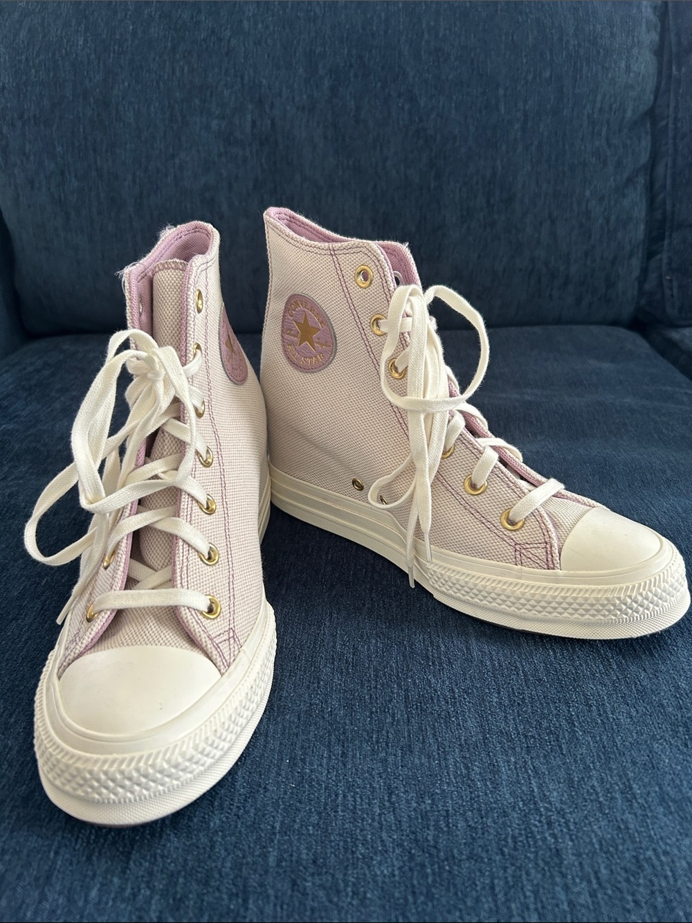 NEW Converse Chuck Taylor All Stars High Top Wedge Sneakers Purple NWOB Sz 9.5